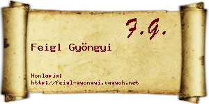 Feigl Gyöngyi névjegykártya